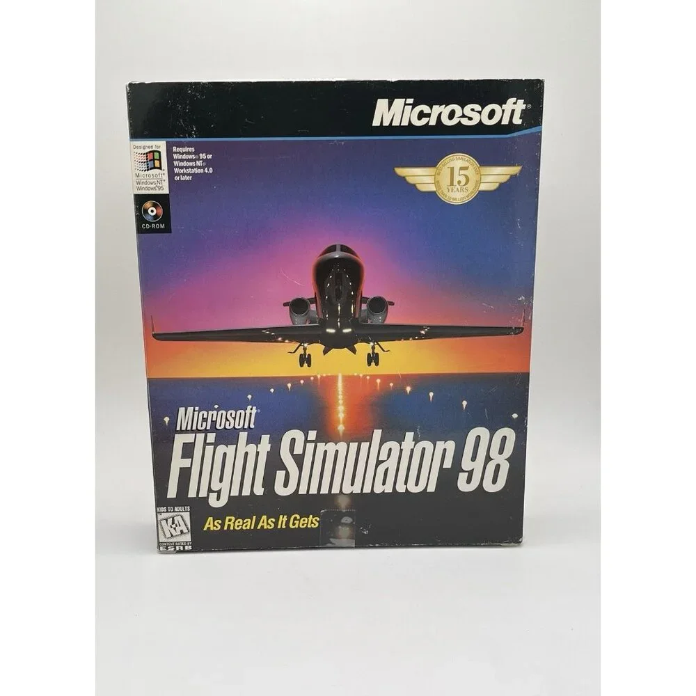 Microsoft Flight Simulator 98 (PC, 1997) & Microsoft SideWinder 3D Pro Vintage